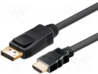 Кабел HDMI-DISPLAY PORT MC.2200.1112.010BK Кабел; DisplayPort 1.1; DisplayPort щепсел, HDMI щепсел; 1m